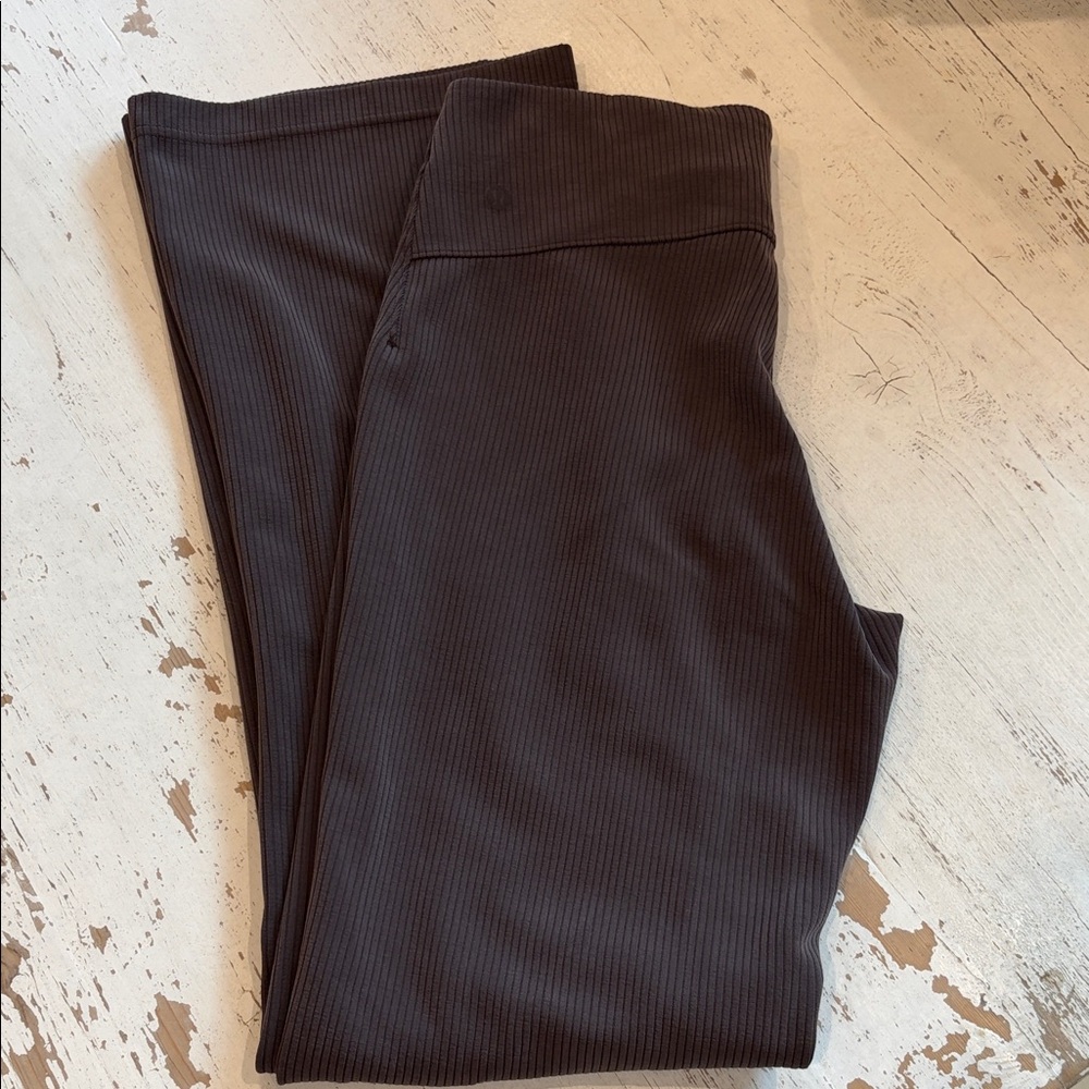 lululemon athletica Brown Ribbed Boot-Cut Leggings